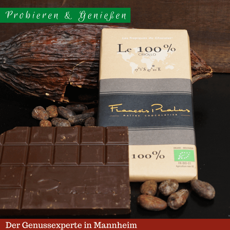100g Tafel Pralus Schokolade mit 100 Prozent Kakao -Mannheim - online kaufen