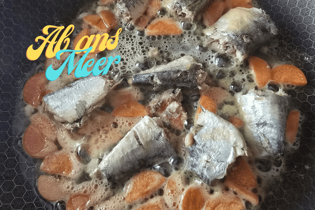 Sardinen in Olivenöl herzhaft mit Ei und Kidneybohnen
