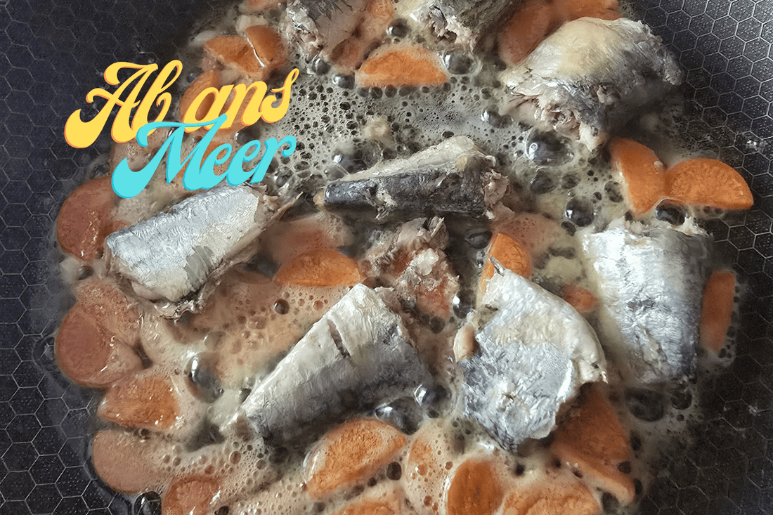 Sardinen in Olivenöl herzhaft mit Ei und Kidneybohnen