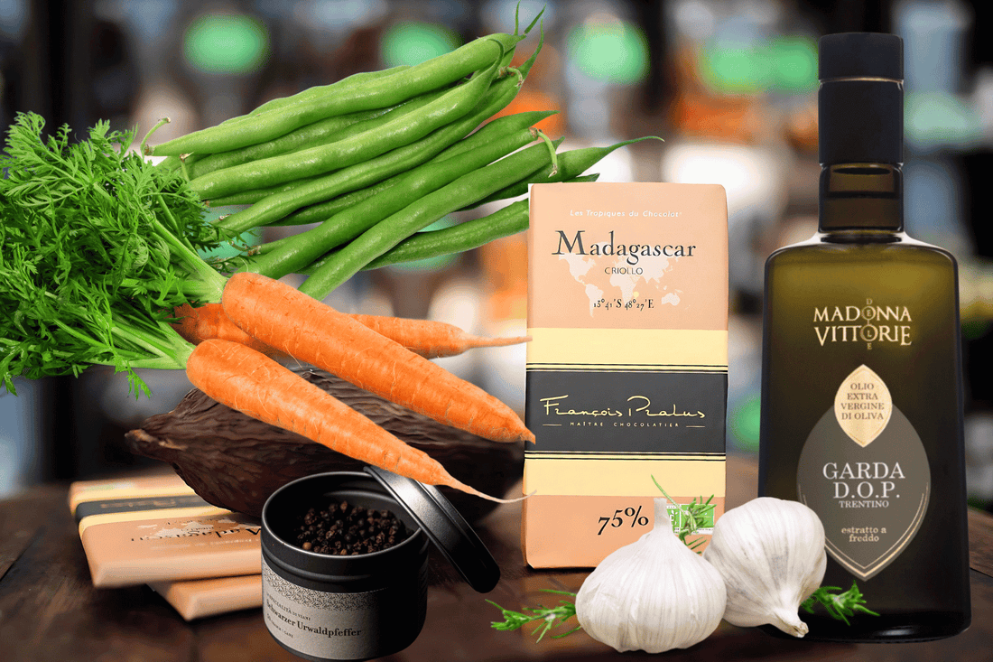 Karotten, Knobi, Bohnen, Schokolade und Olivenöl für starke Venen