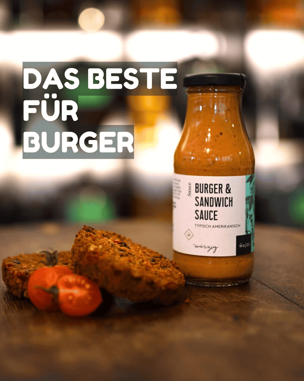 Eine Glasflasche hellbraune Burger & Sandwich Sauce in Mannheim Innenstadt
