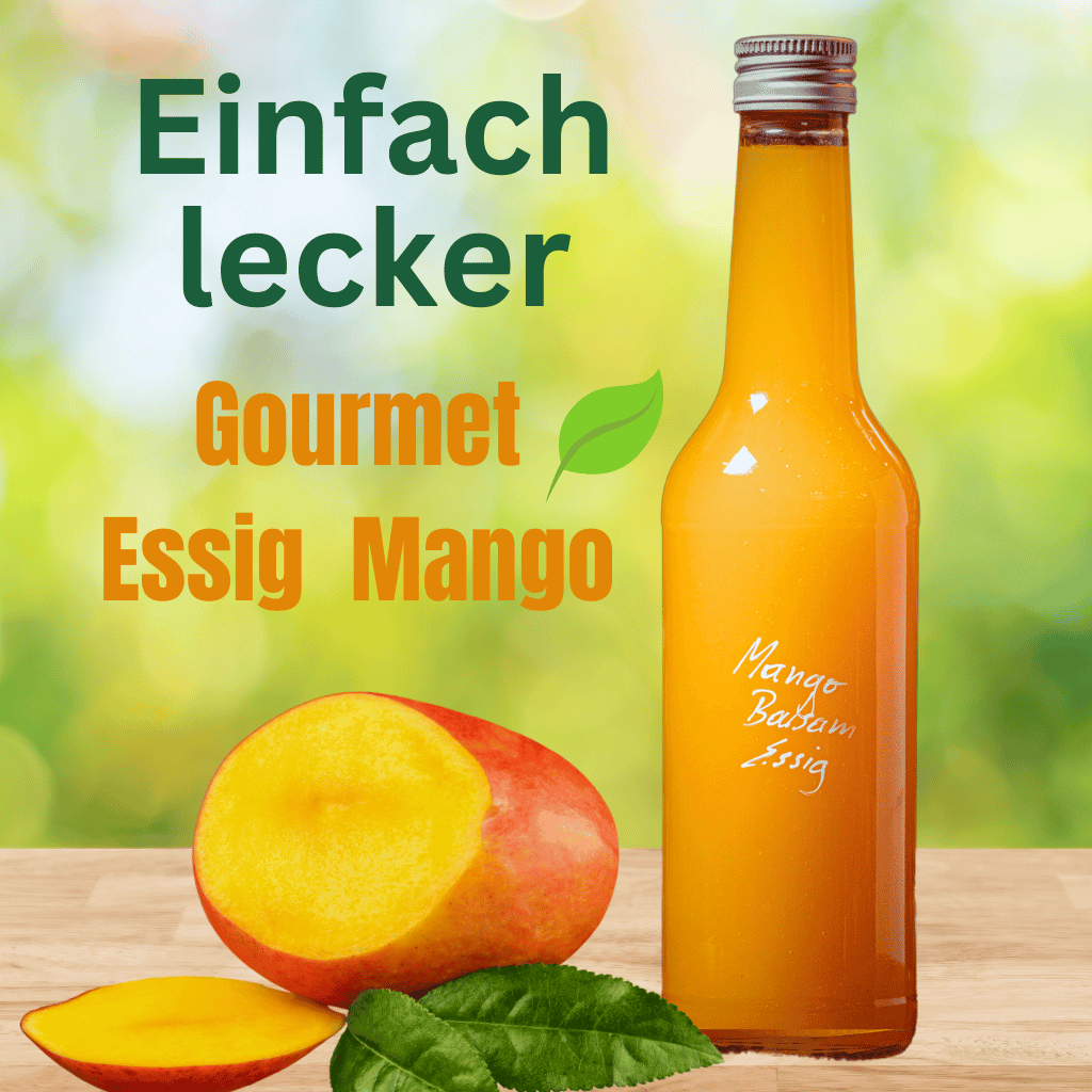 Einfach lecker Gourmet Essig Mango Flasche