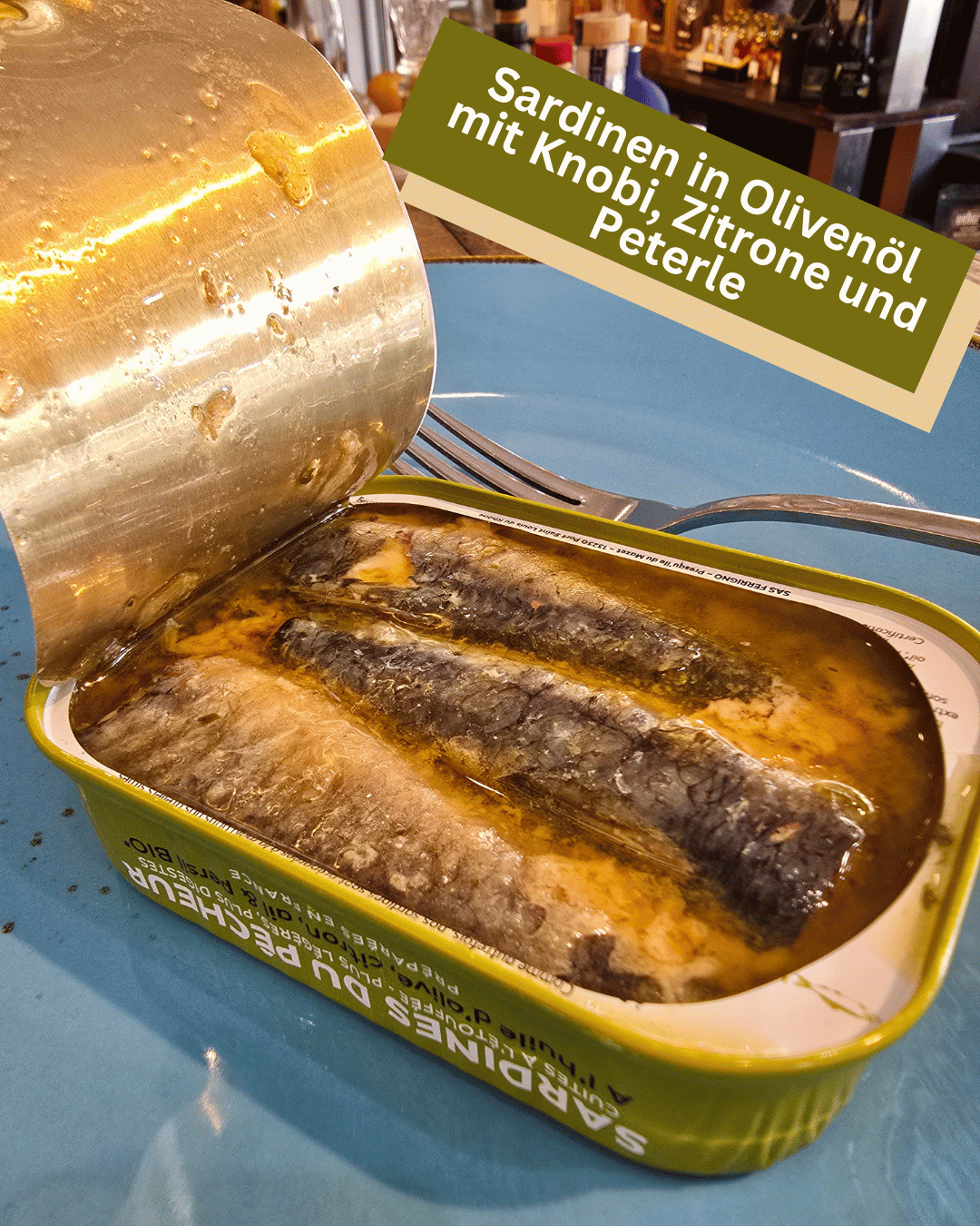 Eine Dose BIO Sardinen mit Knoblauch und Zitrone von LaBonneMere in Mannheim