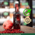 Laden Sie das Bild in den Galerie-Viewer, Eine Flasche roter veganer Granatapfelessig in Mannheim - Bestseller
