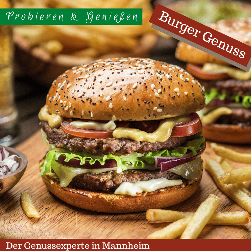 Double Hamburger mit Pommes Frites mannheim mit Burgersauce