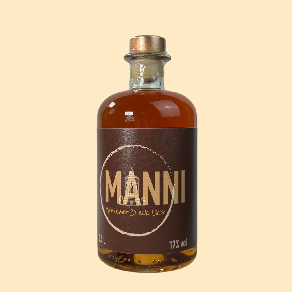 Eine Fasche Mannheimer Dreck Likör „Manni“ 0,5l mit Korkverschluss in Mannheim