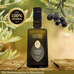 Laden Sie das Bild in den Galerie-Viewer, Flasche extra natives Olivenoel Garda DOP mit Oliven