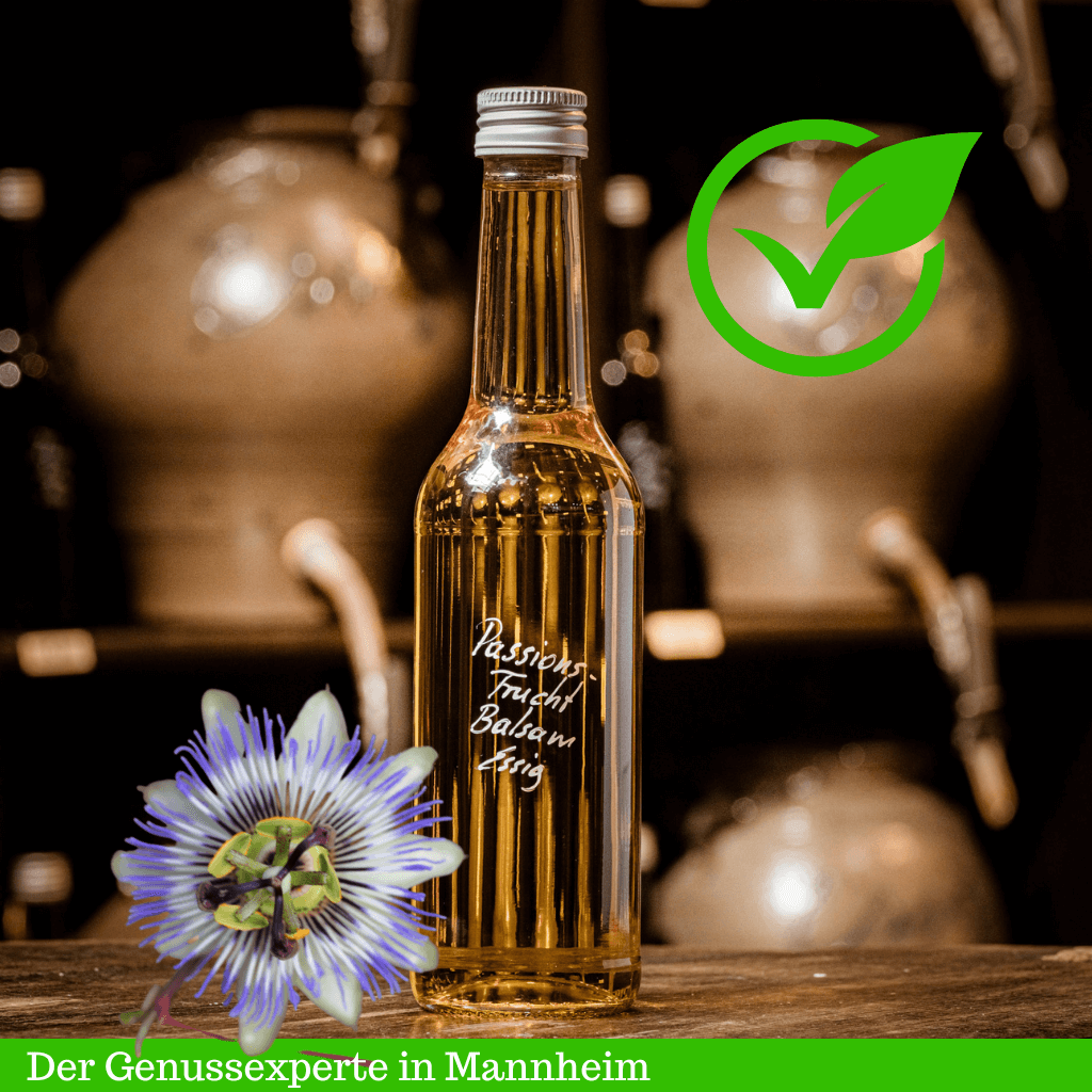 Flasche milder Passionsfruchtessig- vegan -online kaufen in Mannheim