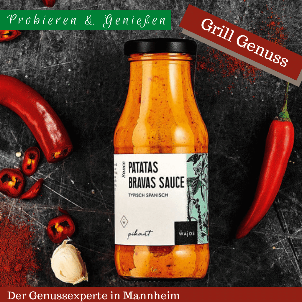 Flasche rote Grillsaucen Patatas Bravas Sauce Mannheim