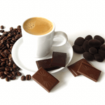 Laden Sie das Bild in den Galerie-Viewer, Rio Napo Schokolade mit einer Tasse Espresso und Kaffeebohnen