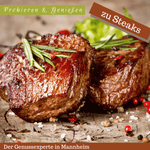 Laden Sie das Bild in den Galerie-Viewer, Gegrillte Steaks mit Pfeffer, Rosmarin und grobem Männersenf in Mannheim
