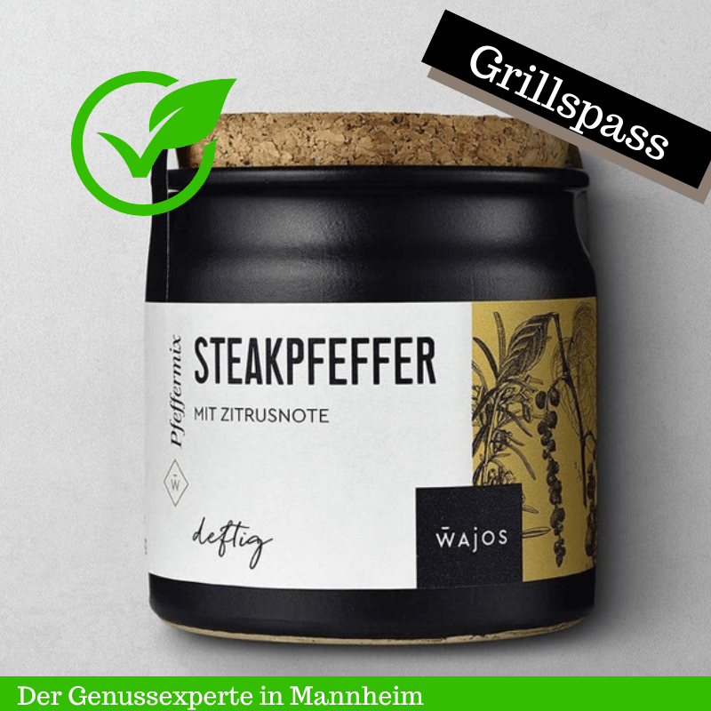 ein schwarzer Keramiktopf Steakpfeffer - Kräuterpfeffer zum grillen. online kaufen in Mannheim Quadrate