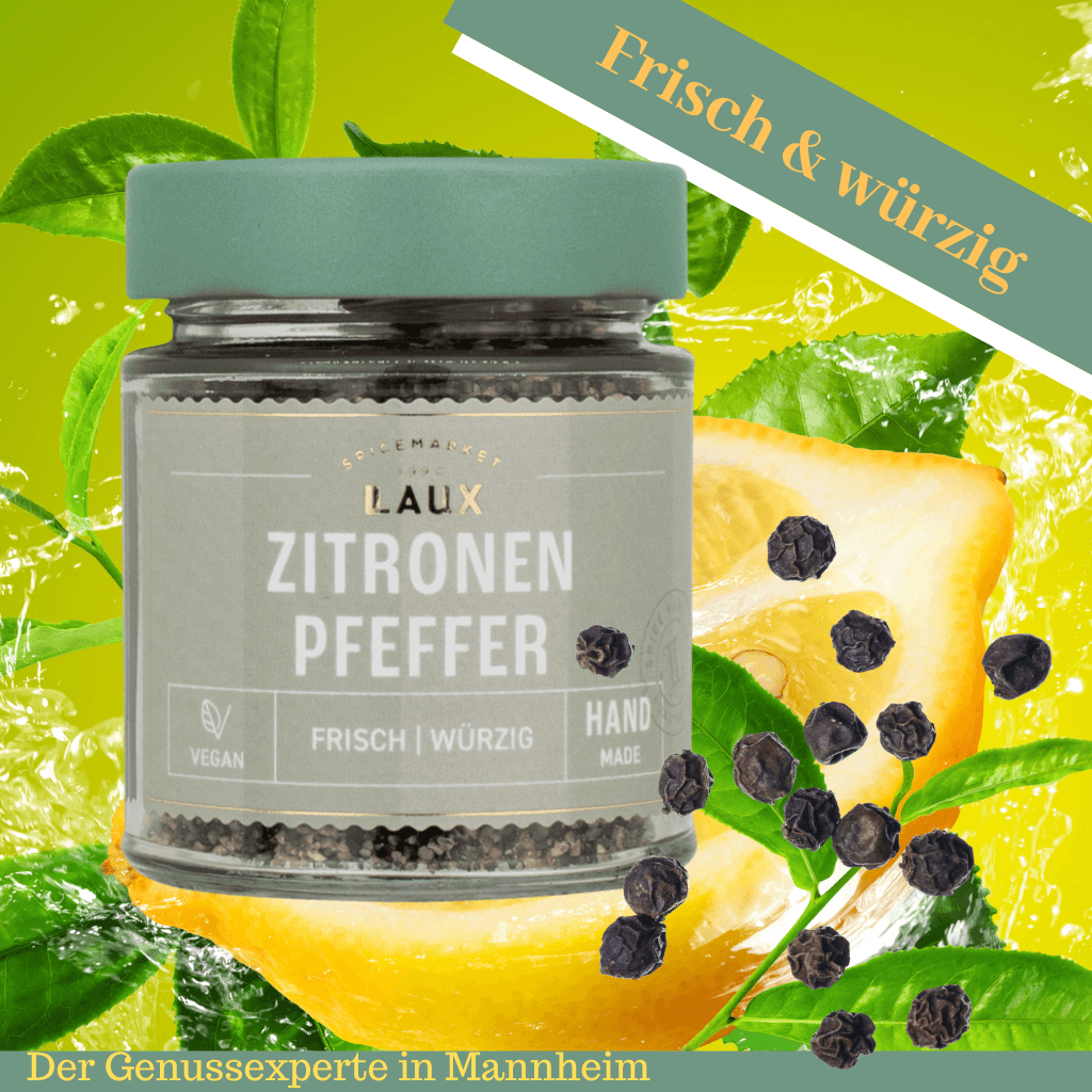 Ein Glas veganer Zitronenpfeffer in Mannheim Innenstadt