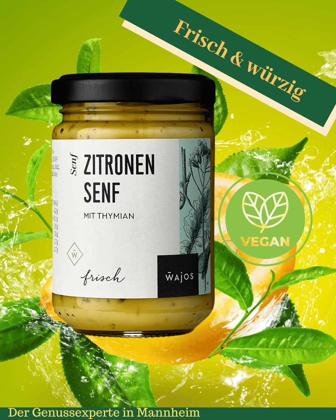 Ein Glas mit feinem Zitronen Senf in Senfladen Mannheim kaufen