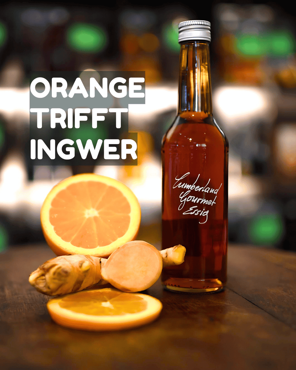 Welcher Essig für Kartoffelsalat und Wurstsalat? Flasche mit Orange Ingwer Essig online kaufen in Mannheim