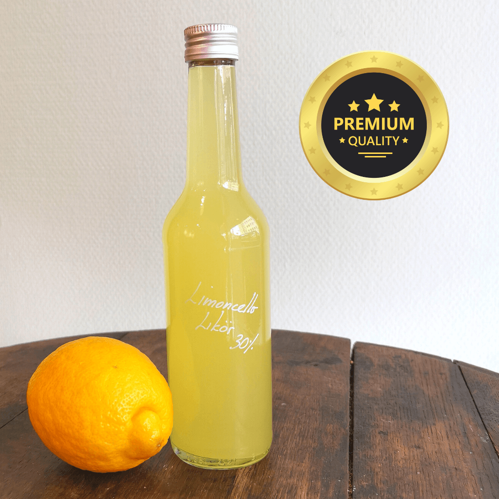 Bester Limoncello mit 30% Alkoholgehalt - online Mannheim. Italienischer Limoncello Likör frisch abgefüllt in Glasflasche
