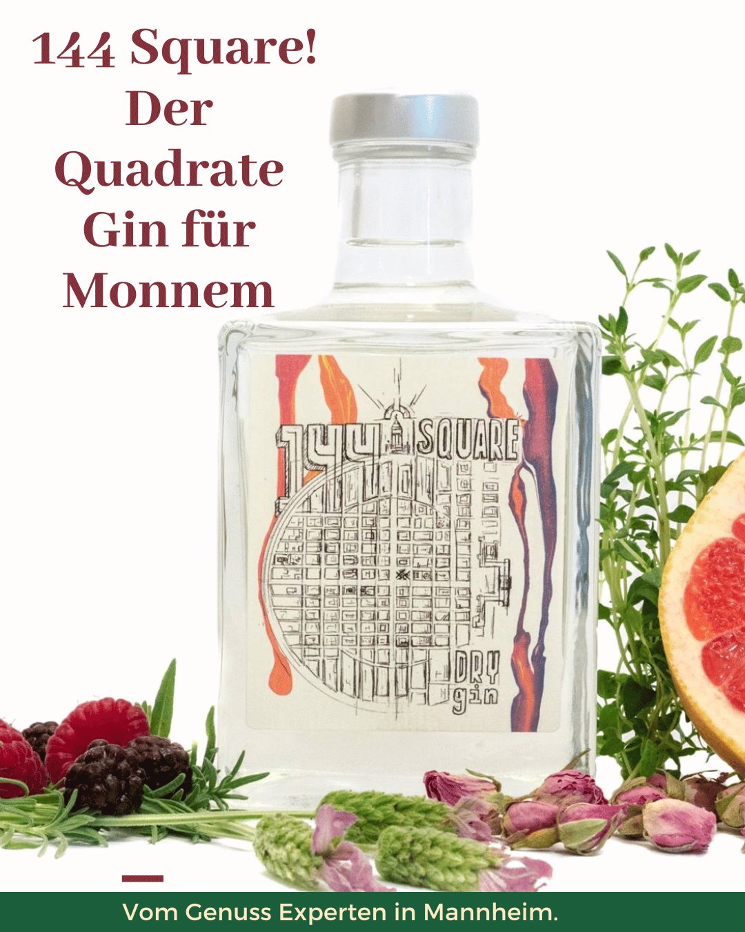 Eine Flasche Mannheim Gin 144 Square online kaufen in Mannheim Innenstadt