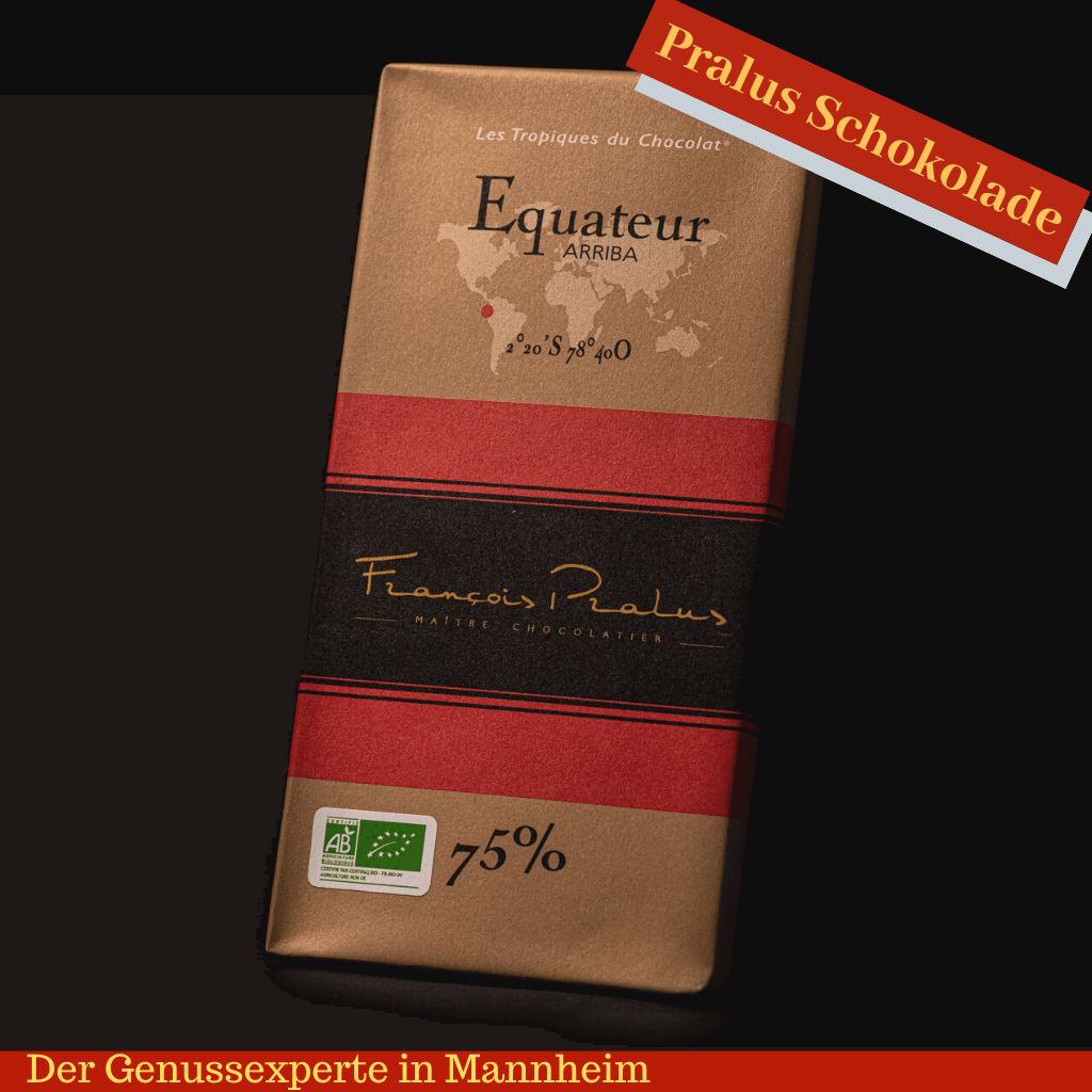 Eine 100g Tafel Francois Pralus Schokolade Equateur 75% Arriba Kakao-online kaufen Mannheim